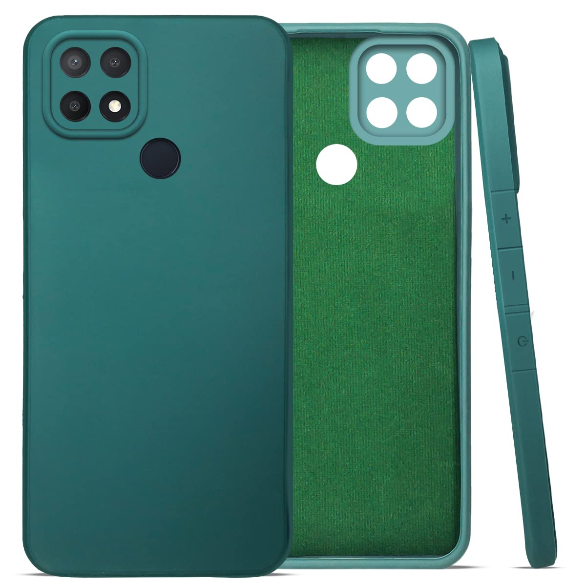Oppo A15 Back Cover (Silicone + Inner Side Cloth)