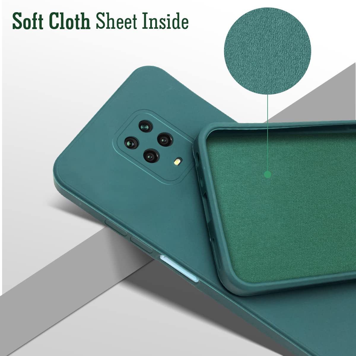 Mi Redmi Note 9 pro Back Cover (Silicone + Inner Side Cloth)