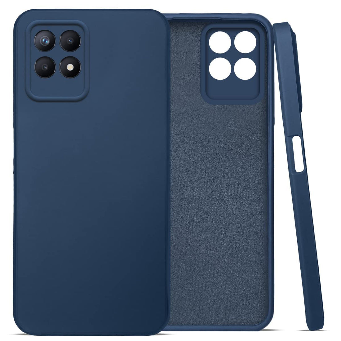 Realme 8I Back Cover (Silicone + Inner Side Cloth) soft