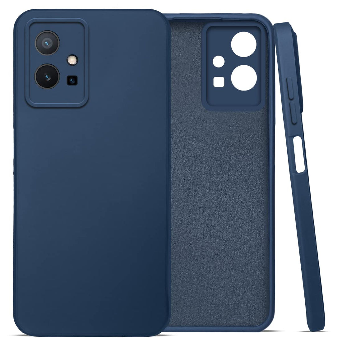 Vivo T1 5G / Y75 (5G) / Y55(5G) / Iqoo Z6 (5G)  Mobile Back Cover (Silicone + Inner Side Cloth)