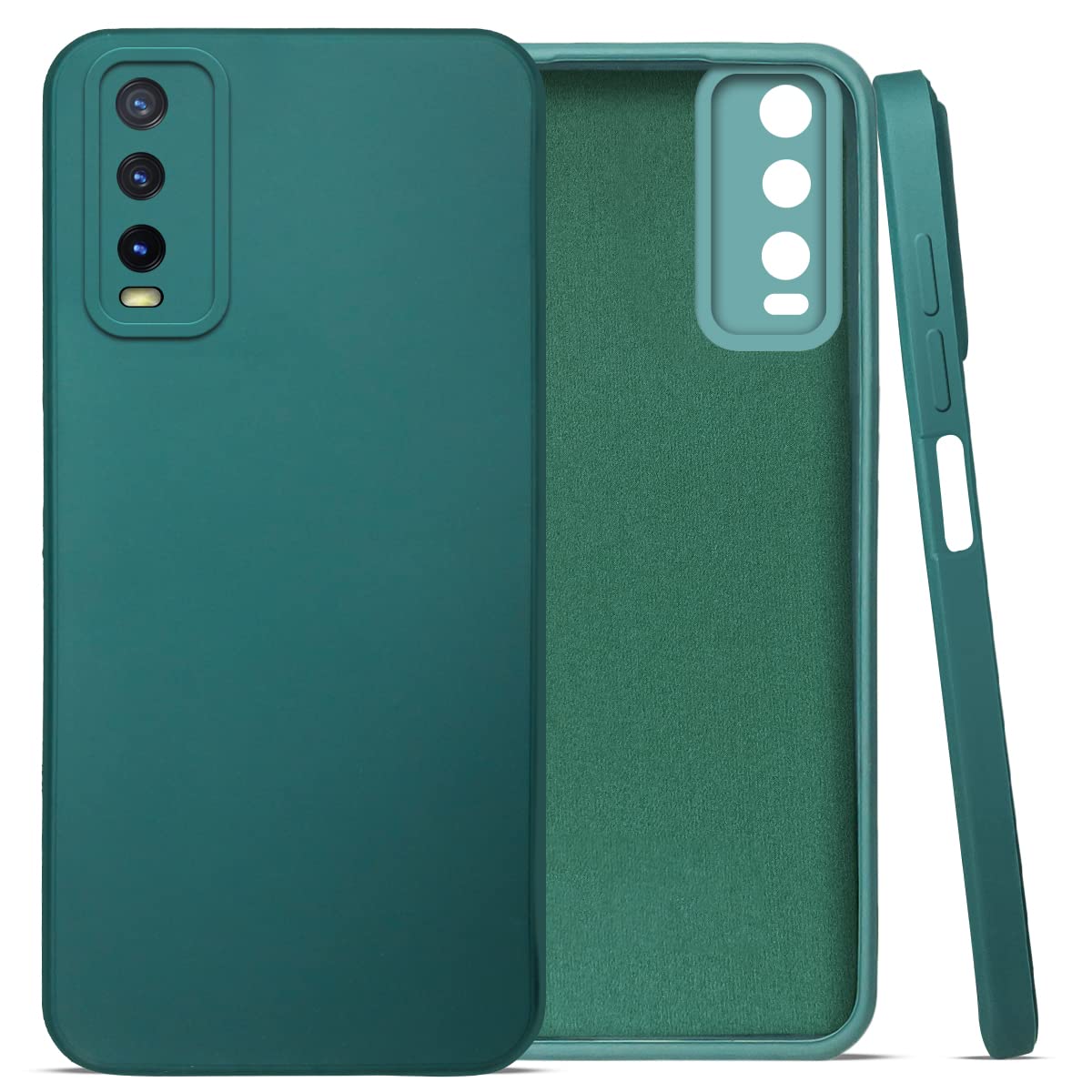 Vivo Y20-Y20i Back Cover (Silicone + Inner Side Cloth)