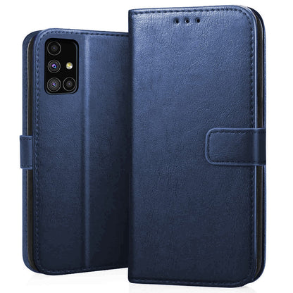Samsung M31s Flip Cover  Leather Finish  Inside Pockets & Inbuilt Stand  Shockproof Wallet Style Magnetic Closure Back Cover Case
