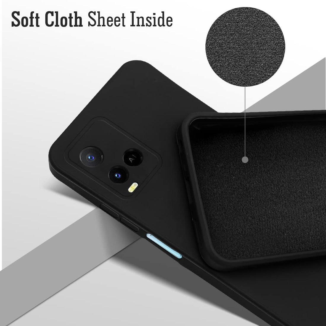 Vivo Y21-Y33S Back Cover (Silicone + Inner Side Cloth) Soft