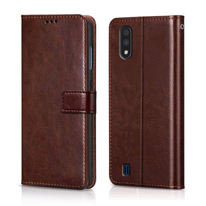 Samsung Galaxy M01 Mobile Leather Flip Cover