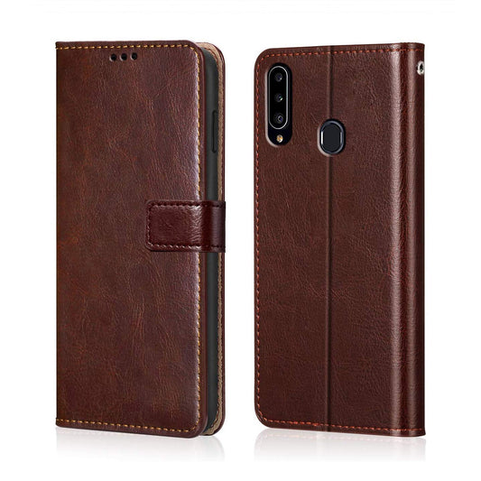 Samsung Galaxy A20S Leather Flip Cover